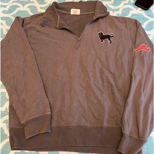 Black dog half-zip sweatshirt, gray, size XL